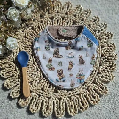 bavoir 0-9 mois motif animaux